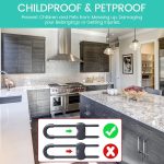 10 Pieces Cabinet Locks for Babies, U-Shaped Proofing Drawers Safety Child Locks Adjustable, Easy to Use Childproof Latch for Knob Handle on Kitchen Door Storage Cupboard Closet Dresser (White) - Image 2